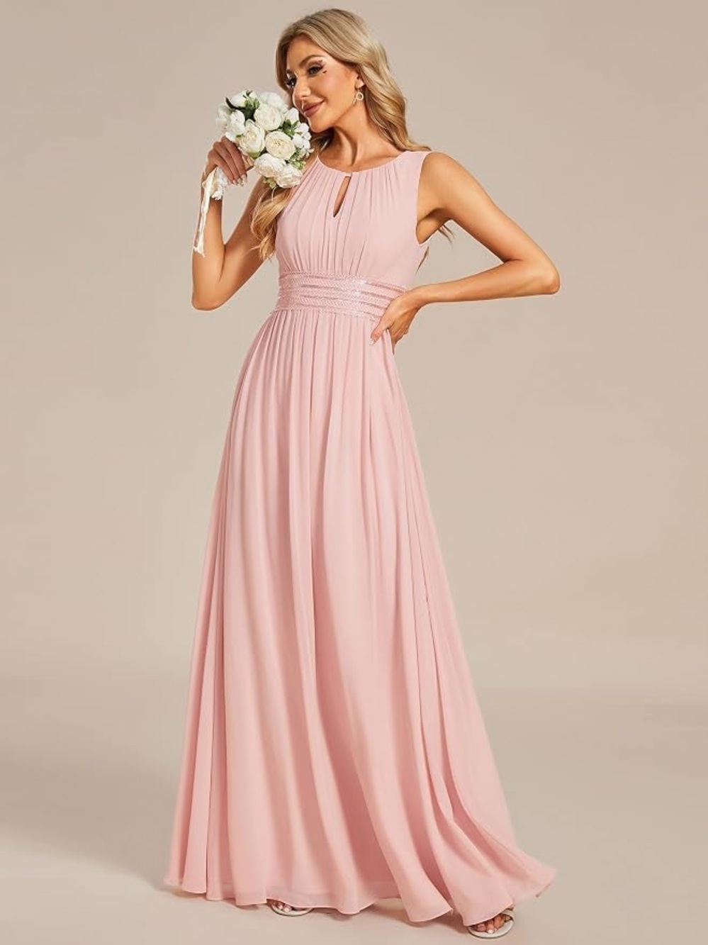 Ever Pretty Blush Pink Sleeveless Maxi Gown